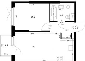 Продается 1-ком. квартира, 35.9 м2, Татарстан, улица Асада Аббасова