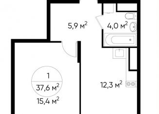 Продажа 1-ком. квартиры, 37.6 м2, Московский