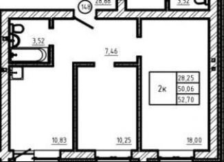 Продажа 2-ком. квартиры, 52.7 м2, Искитим, микрорайон Индустриальный, 25