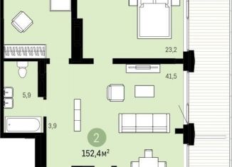 Продам 2-ком. квартиру, 152.4 м2, Новосибирск, улица Декабристов, 107/6