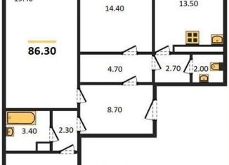 Продажа трехкомнатной квартиры, 86.3 м2, Воронежская область, улица Димитрова, 51А