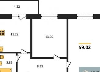 Продаю 2-комнатную квартиру, 59 м2, Отрадненское сельское поселение