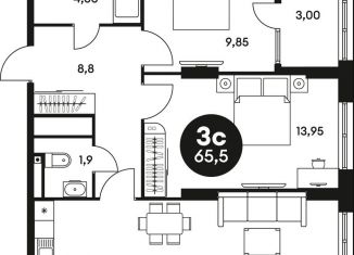 Продается 3-ком. квартира, 65.5 м2, Ростов-на-Дону, Красноармейская улица, 250