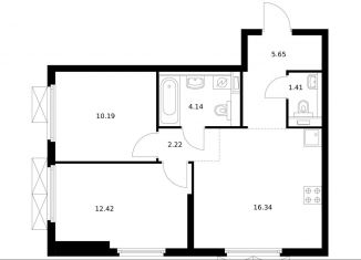 Продается двухкомнатная квартира, 52.4 м2, Москва, ЮВАО