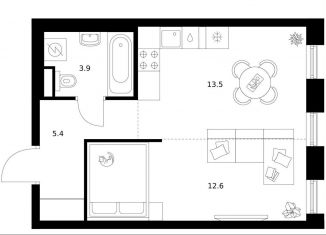 Продажа 1-ком. квартиры, 35.4 м2, Москва, жилой комплекс Москворечье, 1.3, метро Варшавская