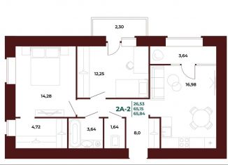 Продаю 2-ком. квартиру, 65.8 м2, Пенза, проспект Строителей, 21Ак1