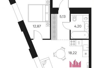 Продам 1-ком. квартиру, 42 м2, Москва, Автозаводская улица, 26, Даниловский район