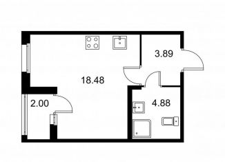 Продам квартиру студию, 28.3 м2, Колпино