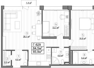 2-ком. квартира на продажу, 84.5 м2, Москва, Новоясеневский проспект, 3В, район Ясенево