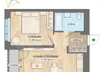 Продажа 1-комнатной квартиры, 43.7 м2, Екатеринбург, ЖК Нова парк, улица Николая Кичигина, 7