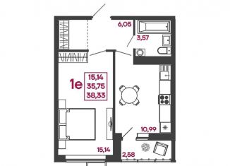 Продается 1-комнатная квартира, 38.3 м2, Пензенская область, улица Измайлова, 41В