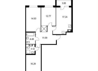 Продажа 3-комнатной квартиры, 81.4 м2, Колпино