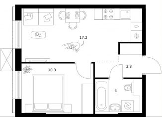 Продажа 1-комнатной квартиры, 34.8 м2, Москва, жилой комплекс Москворечье, 1.1, метро Варшавская