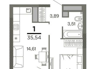 Продам 1-комнатную квартиру, 35.5 м2, Рязань, Октябрьский район