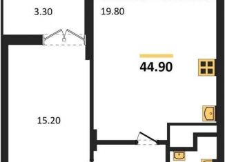 Продаю однокомнатную квартиру, 44.9 м2, Воронеж, Железнодорожный район