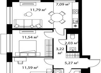 Продажа 2-ком. квартиры, 56.6 м2, Москва, метро Чертановская