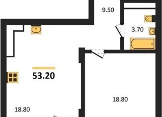 Продажа однокомнатной квартиры, 53.2 м2, Воронеж, Железнодорожный район