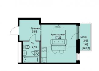 Продам квартиру студию, 28.5 м2, Кудрово, Солнечная улица, 2