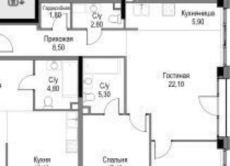 Продам 2-ком. квартиру, 72.3 м2, Москва, метро Калужская, улица Академика Челомея, 1А