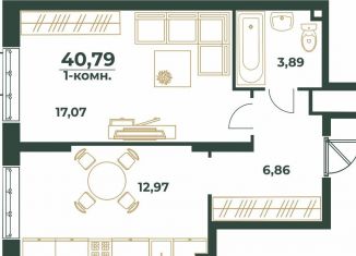 Продам 1-ком. квартиру, 40.8 м2, Хабаровск