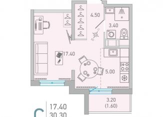 Продается квартира студия, 31.9 м2, Сертолово, улица Ларина, 9