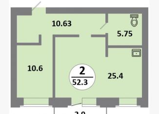 Продается 2-комнатная квартира, 52 м2, Красноярск, Советский район, Соколовская улица, 52