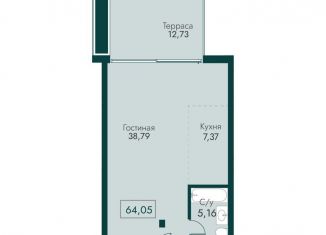 Продаю 2-комнатную квартиру, 64.1 м2, Крым, улица Мухина, 17А