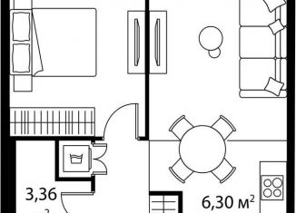 Продам 1-комнатную квартиру, 40.7 м2, Москва, метро Чертановская