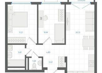 Продам 2-комнатную квартиру, 54.5 м2, Свердловская область