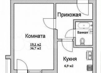 Сдаю 1-комнатную квартиру, 37 м2, Краснодар, Черкасская улица, 62/1