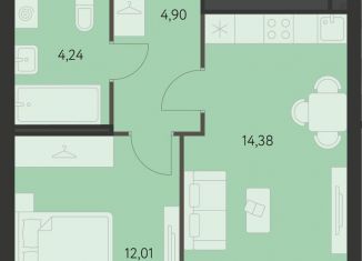 Продажа 1-комнатной квартиры, 36.8 м2, Екатеринбург