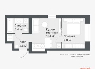 Продажа 1-ком. квартиры, 30.7 м2, Тюмень