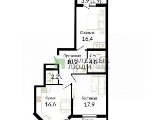 Продажа двухкомнатной квартиры, 74.8 м2, Краснодарский край, улица Куникова, 55к1