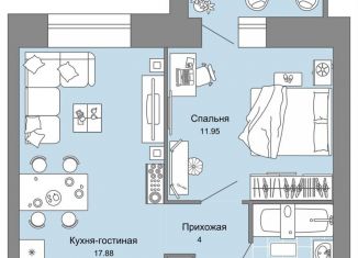 Продаю 2-комнатную квартиру, 40 м2, село Первомайский, улица Архитектора Сергея Макарова, 6/1