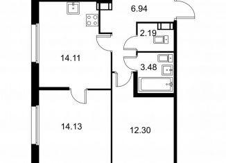 Продается 2-комнатная квартира, 53.2 м2, Колпино