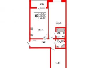 Продается двухкомнатная квартира, 79.7 м2, Санкт-Петербург, Приморский район, набережная Чёрной речки, 9