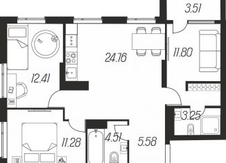 Продажа 3-ком. квартиры, 77.1 м2, Тульская область