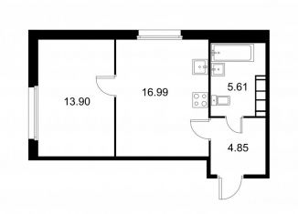 Продажа 1-ком. квартиры, 41.4 м2, Колпино