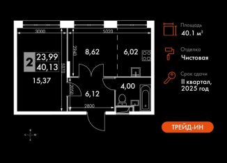 Продам двухкомнатную квартиру, 40.1 м2, Москва, ЗАО, жилой комплекс Движение. Говорово, к1