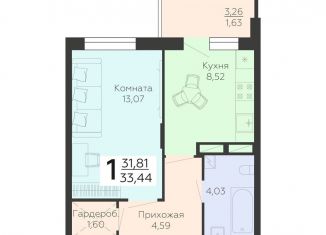 Продажа 1-ком. квартиры, 33.4 м2, Воронеж