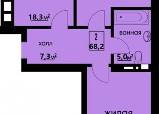 Продаю 2-ком. квартиру, 68.2 м2, Калининград, Старокаменная улица, 3Б, ЖК Домарт