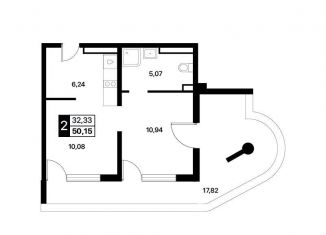 Продается двухкомнатная квартира, 50.2 м2, Алушта, Перекопская улица, 4