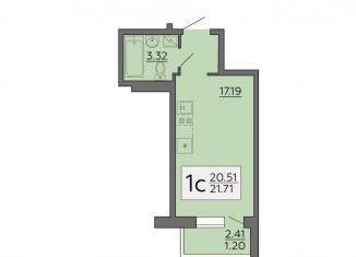 Продается квартира студия, 21.7 м2, Воронеж, улица Теплоэнергетиков, 17к2