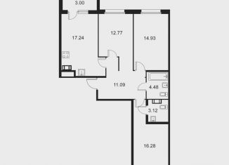 Продам 3-комнатную квартиру, 81.4 м2, Колпино