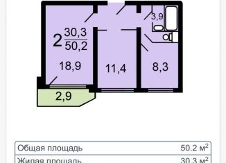 Продам двухкомнатную квартиру, 50.2 м2, Москва, улица Маршала Федоренко, 10к1, станция Ховрино