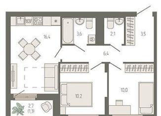 Продам 3-ком. квартиру, 53.8 м2, Екатеринбург, метро Геологическая