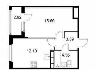 Продажа 1-комнатной квартиры, 37.1 м2, Колпино