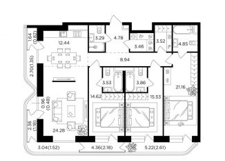 Продается 4-ком. квартира, 134.4 м2, Москва, жилой комплекс Форивер, 10