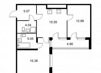 Продается 2-ком. квартира, 60.4 м2, Колпино