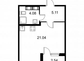 Продается квартира студия, 31.5 м2, Колпино